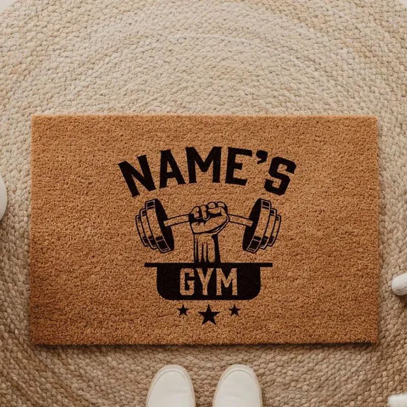 Personalized Gym Fitness Doormat Floor Mat Welcome Mat Enthusiasts Gift for Gym Lover