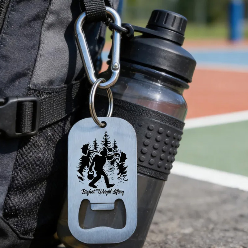 Personalized Line Art Gymer Stainless Steel Key Ring Bottle Opener Key Ring for Gym Lovers