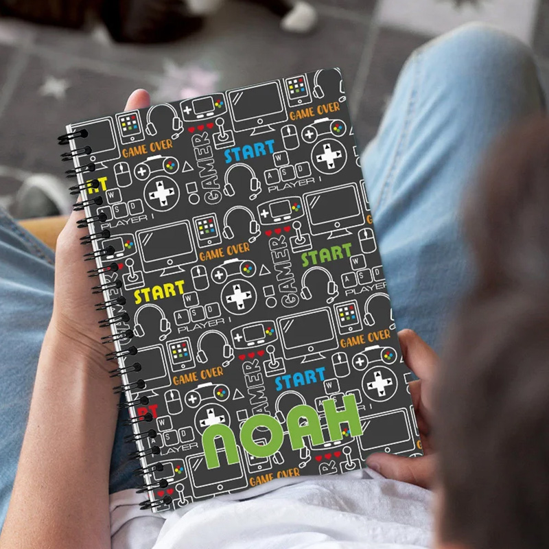 Personalized Game Pattern Notebook Colorful Circuit Board Design Engineer Electrician for Gamer Geek Lover