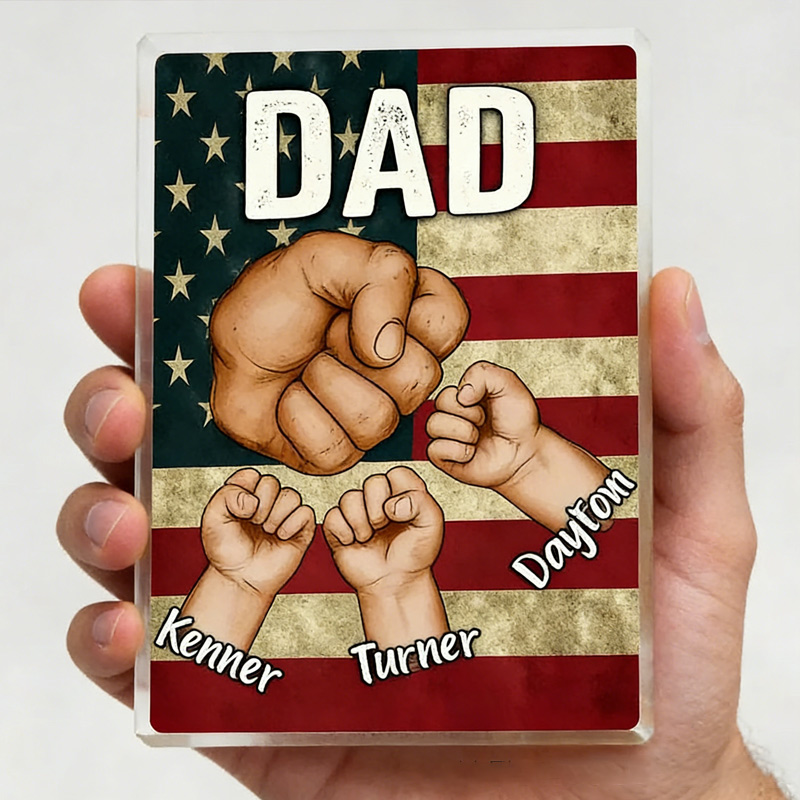 Personalized Figure Pack Packaging Acrylic Personalized Acrylic Block Plaque Father Day Gift for Dad Gift for Father Papa Gift Dad And Kid Gift