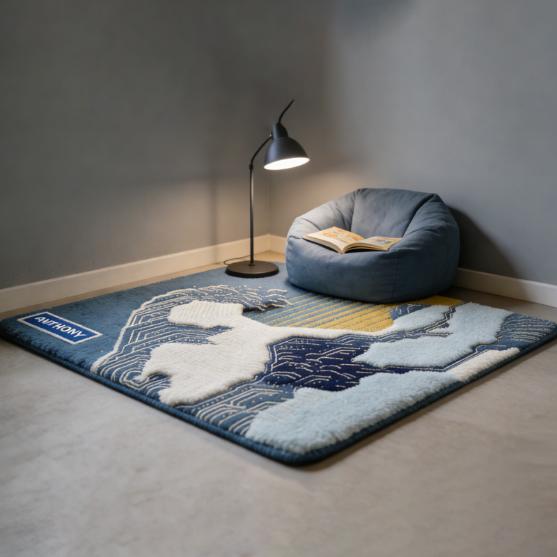 Personalized Circuit Board Rug PCB The Great Wave Tech Lover Carpet Doormat Gamer Room Decor Gift for Geek Lover