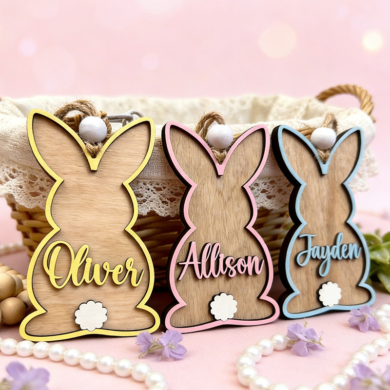 Personalized 3D Easter Tag Custom Easter Basket Tag Personalized Easter Tag Easter Bunny Name Tag Easter Place Card Spring Name Tag Easter Child Gift 