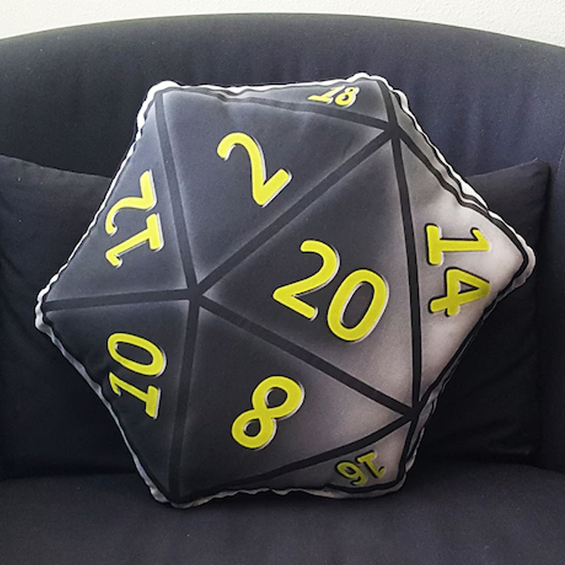 Personalized Dice Pillow Polyhedral Dice Cushion Geek Home Decor Gaming Dungeon Gamer Gifts for Nerdy Geek Lover
