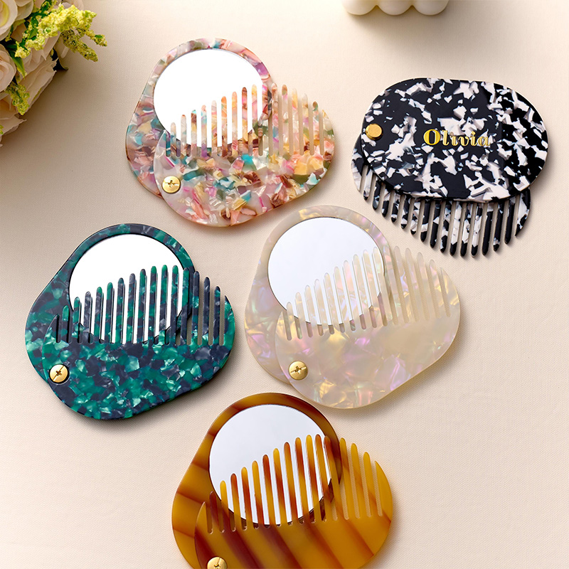 Personalized Large Amber Hair Comb Marble Hair Comb Wedding Bridesmaids Gift Bridal Gift for her Bridesmaid gifts