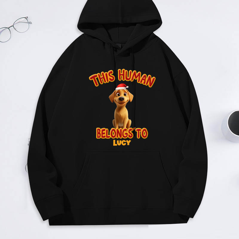 Personalized Dog Lover this Human Belongs to Lovely Dog Christmas Hoodies