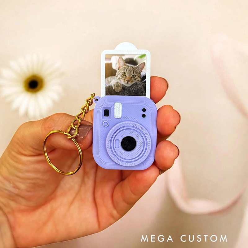 Personalised Mini Camera Keychain with Personalized Photo Unique Gift for Christmas Valentines Gifts for Photographers Cute Keychain for Memories