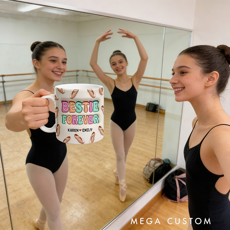 Personalized Mugs for Besties and Sisters Customizable Icons and Names Perfect Gift for Closest Friends Besties Sisters Ballet Dancer for Birthday Holiday