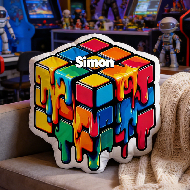 Personalized Graphic 3D Print Cartoon Shaped Pillow Melting Block Funny Design Gift for Geek Lover