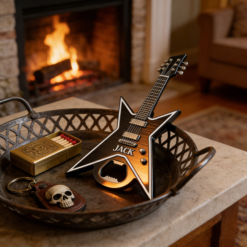 Personalized Electric Guitar Shaped Bottle Opener with Name Concert Celebrations Birthdays Holiday Parties Gift for Guitarists Band Members Music Lovers