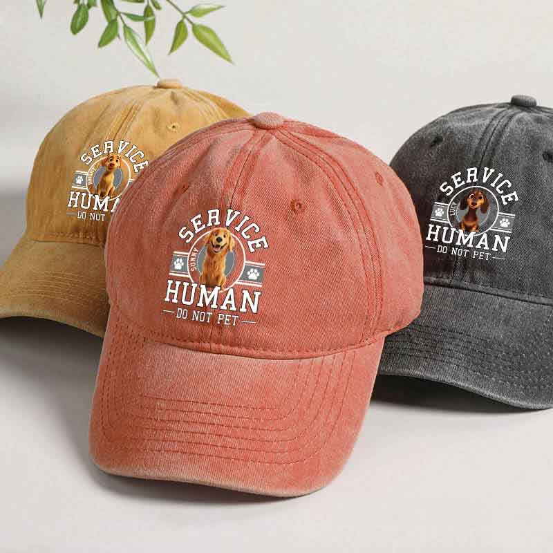 Personalized Dog Lover Service Human Cartoon Washed Cap