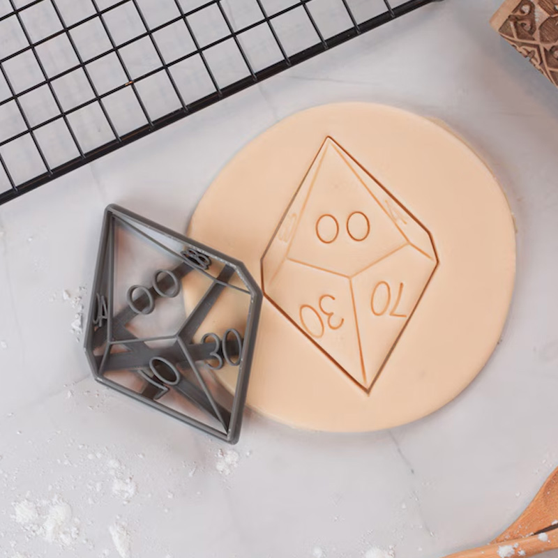 Personalized Gaming Dice Cookie Cutter 3D Printed Baking Supplies Fondant Tool Craft Stamp for Gamer Geek Lover