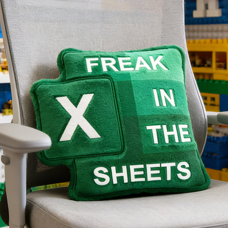 Personalized Graphic 3D Print Spreadsheet Office Humor Cushion Work From Home Decor Nerd Gift for Geek Lover
