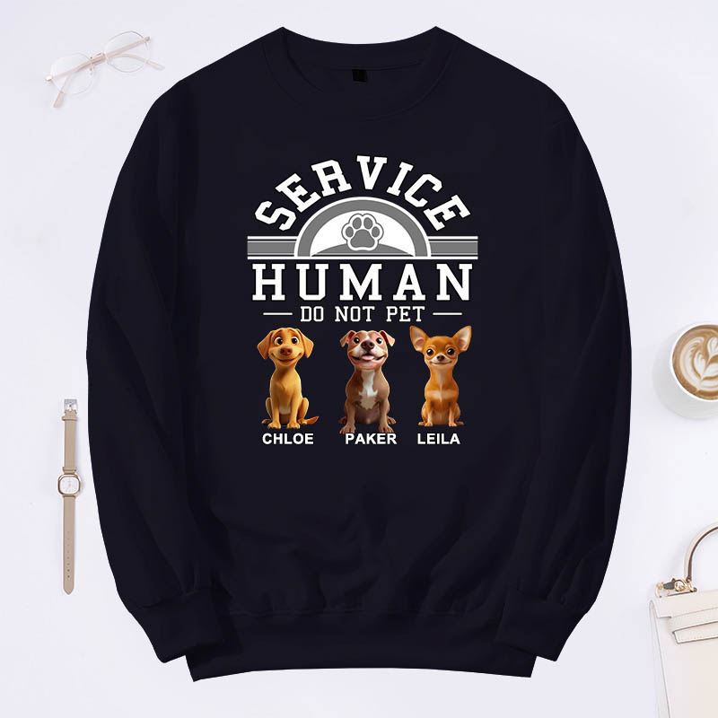 Personalized Dog Lover Service Human Cartoon Classic Sweatshirts