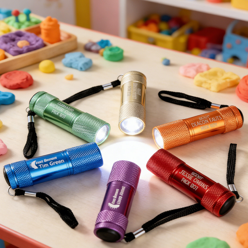 Personalized Mini LED Flashlight Custom Engraved Keychain Flashlight Wrist Strap Light Camping Gift for kids Him Dad Men 