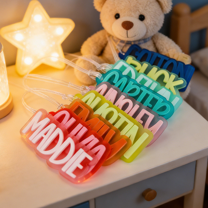Personalized Name Tag for Backpack Acrylic Keychain Gift for Kids Boys Name Keychain Custom Bag Tag Back to School Name Tag Lunch Box Tag for Kids Diaper Bag Name Tag