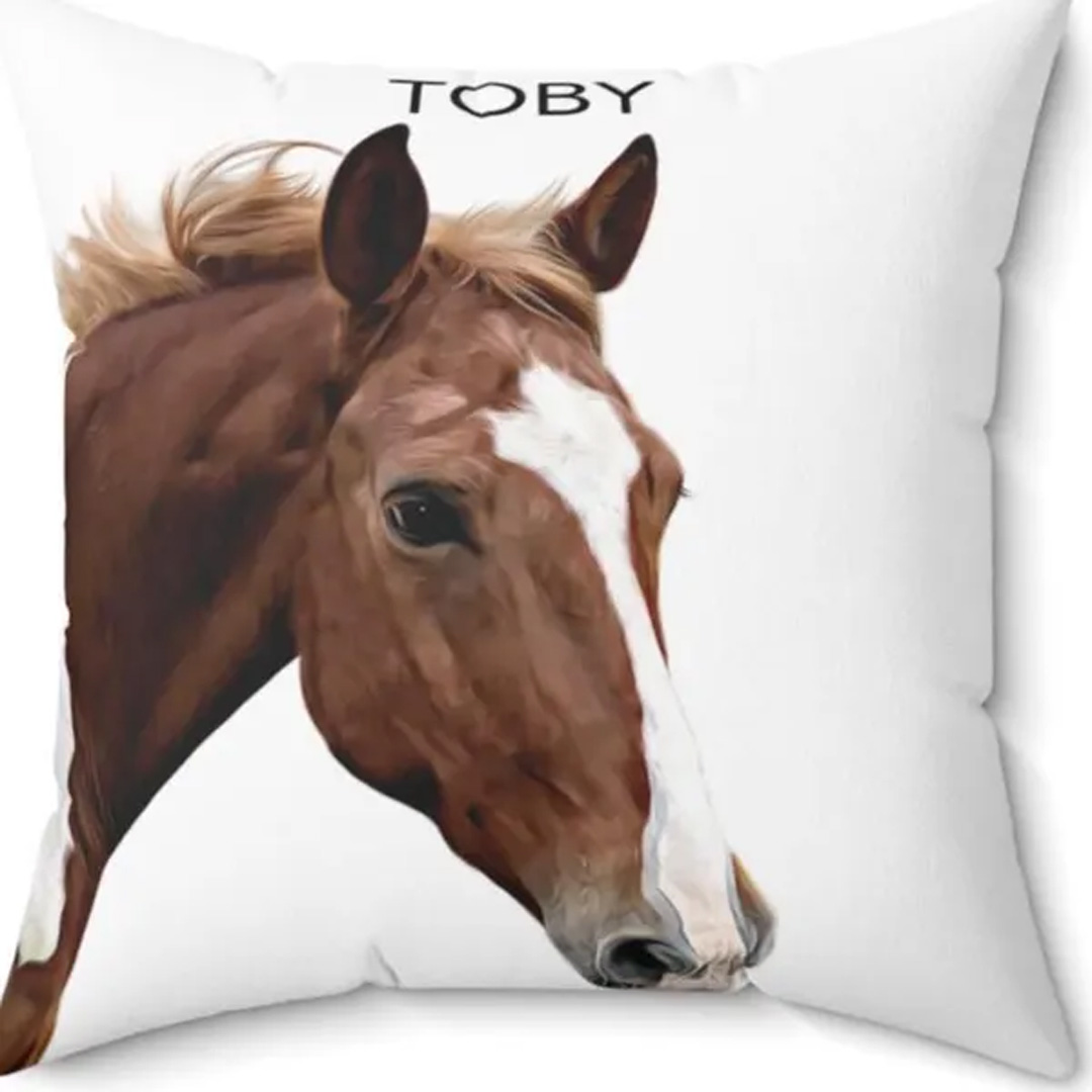 Personalized Equestrian Throw Pillow Horse Pillow Custom Equestrian Pillow From Horse Photo Custom Horse Gifts Farmhouse Decor for Riding Lovers Equestrian Lovers