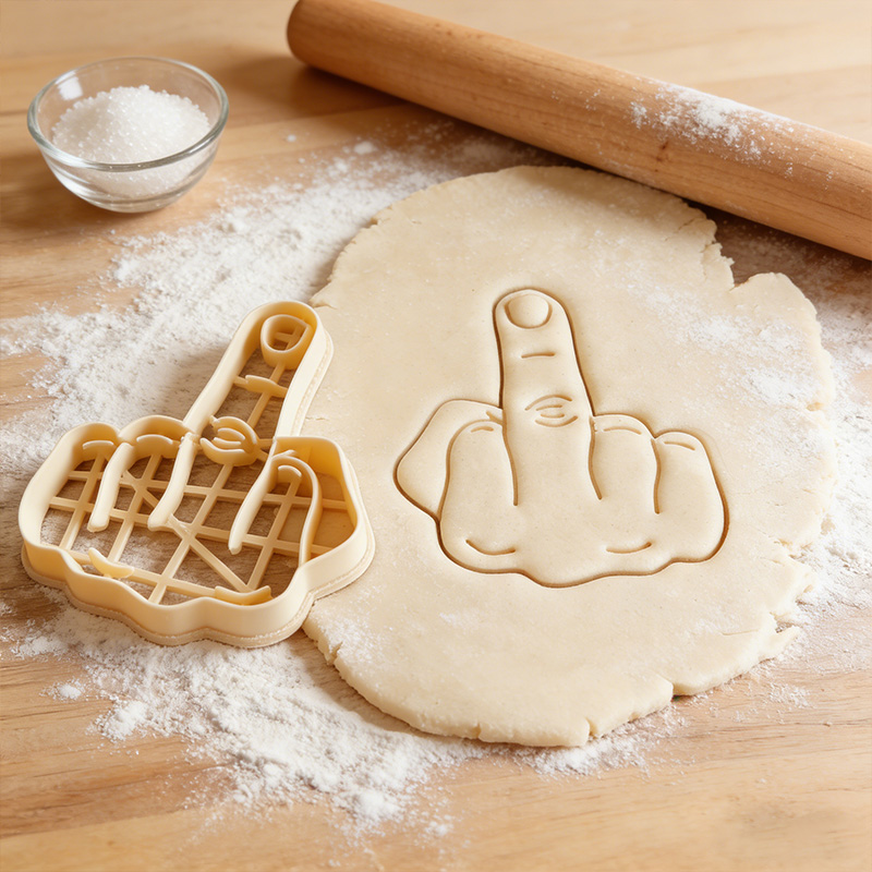 Personalized Funny Middle Finger Cookie Cutter Adult Novelty Bake Tool Fuck You Sign Fuck Off Middle Finger Hand Fingers Cookie Cutter