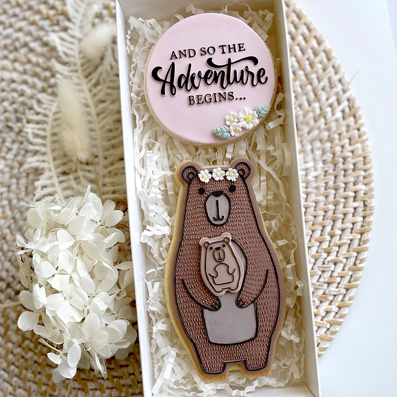 Personalized Bear and Cub Cutter & Debosser Set Baking Lover Gifts
