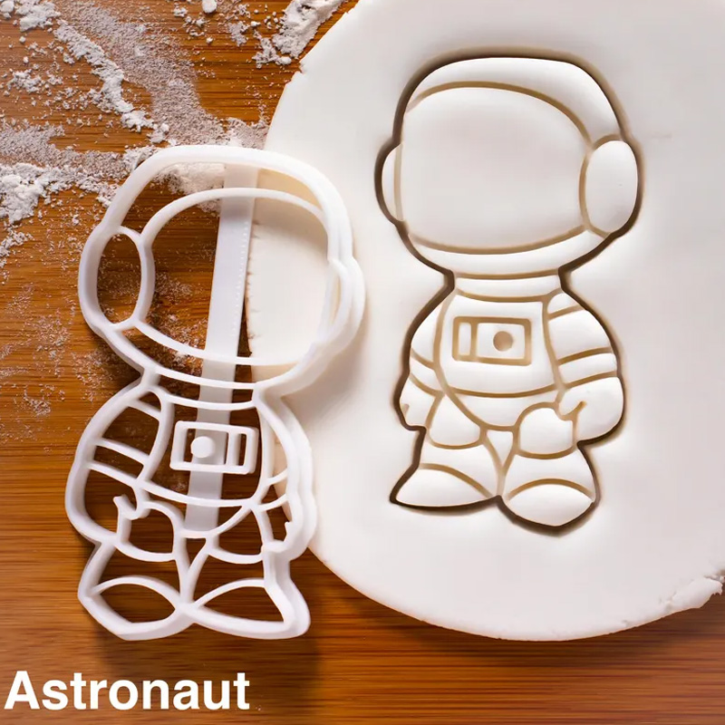 Personalized Space Rocket Cookie Cutter 3D Printed Astronaut Outer Space Galaxy Theme Baking Tool Craft Stamp for Geek Lover
