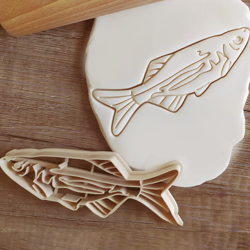 Personalized Fish Clay Cutter Foremka do ciastek Cookie Cutter Pastry Fondant Dough Biscuit 3D Printed Baking Tool Craft Stamp for Fishing Lover