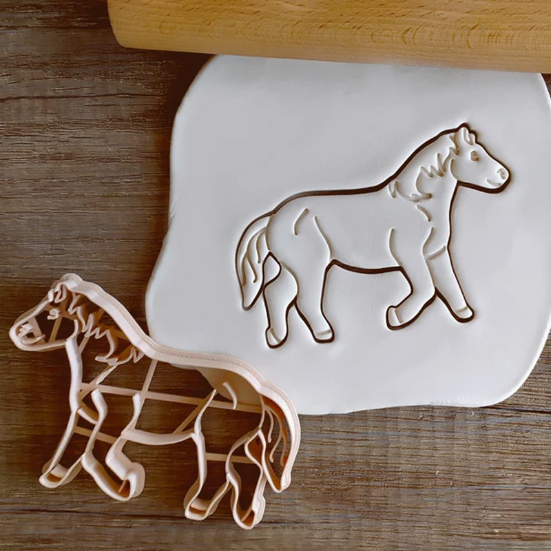 Personalized Horse Cookie Cutter Gift For Horse Lover Barn Owner Cutter 3D Printed Baking Supplies Fondant Tool Craft Stamp for Riding Lovers