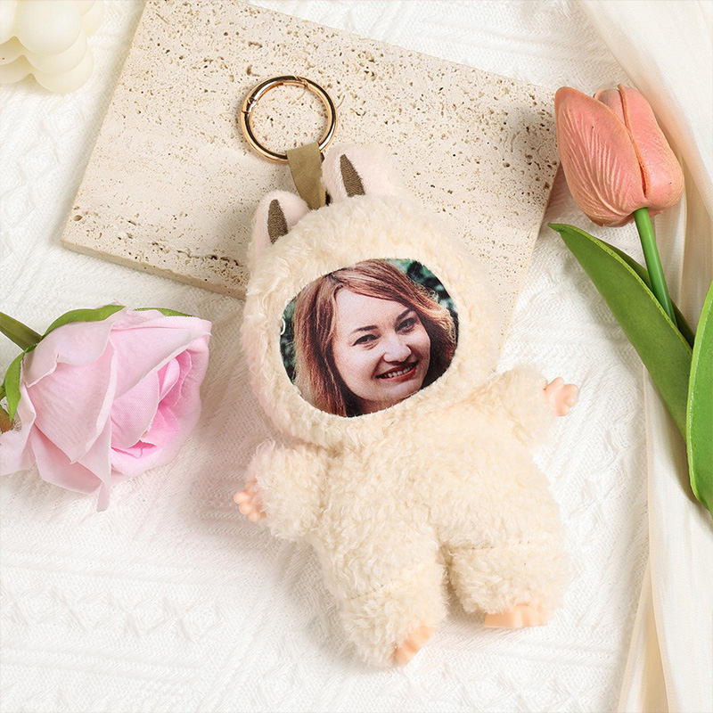 Personalized Face Plush Keychain Custom Photo Doll Keychains Personalized Face Doll Funny Gift for Friends Birthday Valentine's Day Gift