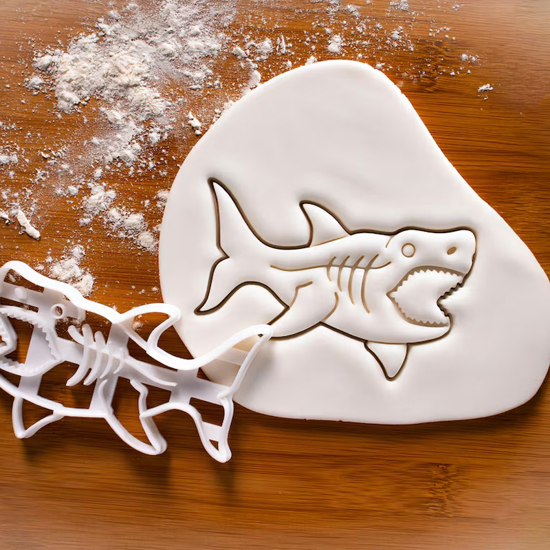 Personalized Shark for Beach Baking Aquarium Cookies 3D Printed Baking Tool Under the Sea Parties Craft Stamp for Fishing Lover