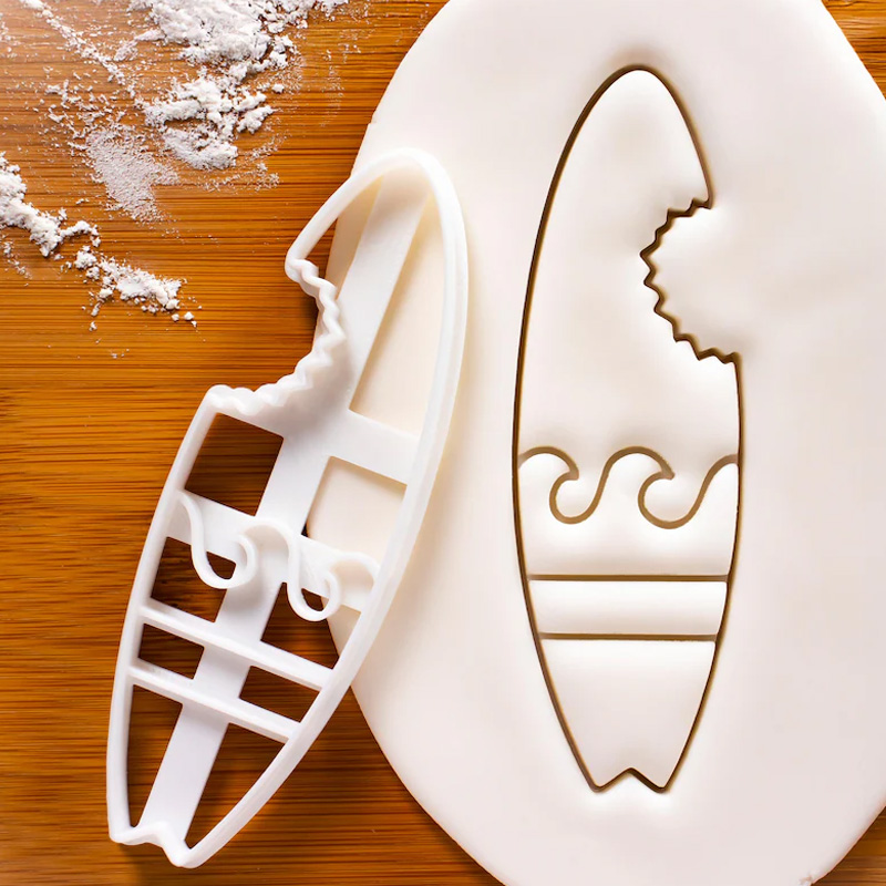 Personalized Surfboard Cookie Cutter Ocean Wave Design 3D Printed Baking Tool Beach Parties Craft Stamp for Fishing Lover