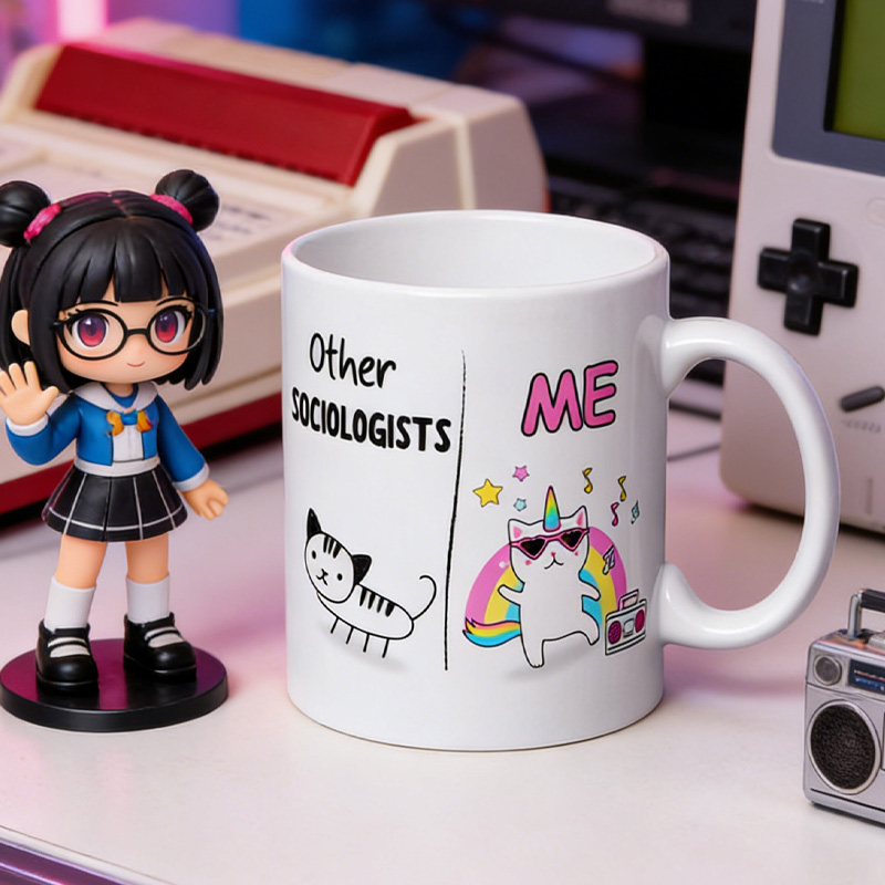 Personalized Nerdy Girl Sociologist Gift Coffee Cup Mug Unique Office Worker Coffee Cup for Nerdy Geek Lover