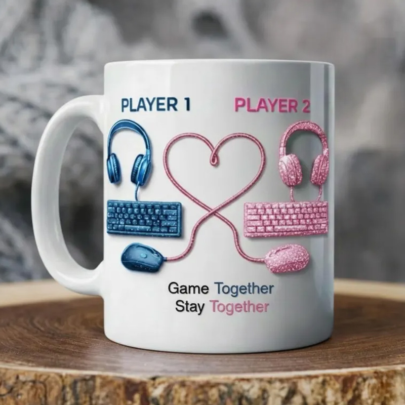 Personalized Game Together Stay Together Couple Mug Coffee Cup for Nerdy Geek Lover