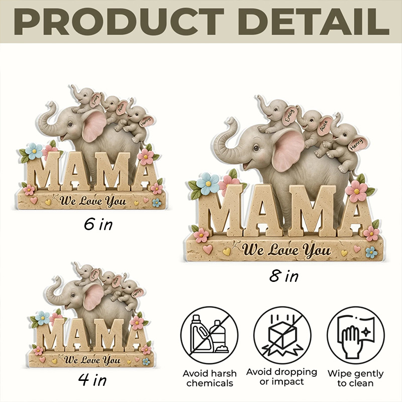 Personalized Acrylic Plaque Custom Mother's Day Gifts For Mom Grandma Love You A Ton Mama