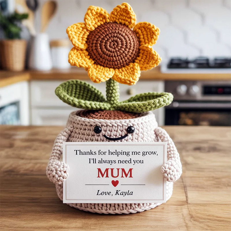Personalized Flower Crochet Gift For Mum Nan Dad I'll Always Need You Mother's Day Gift Crochet Enthusiasts Gifts