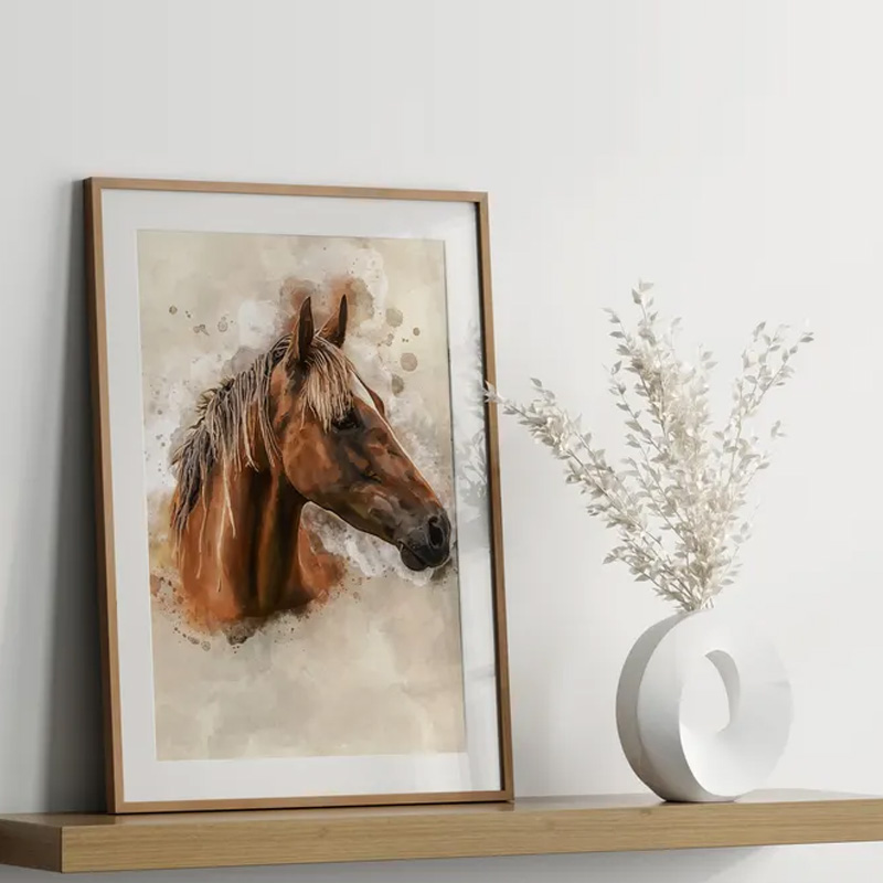Personalized Horse Gift Photo Portrait Equestrian Art Print Wall Decor Home Decor Gift for Riding Lover