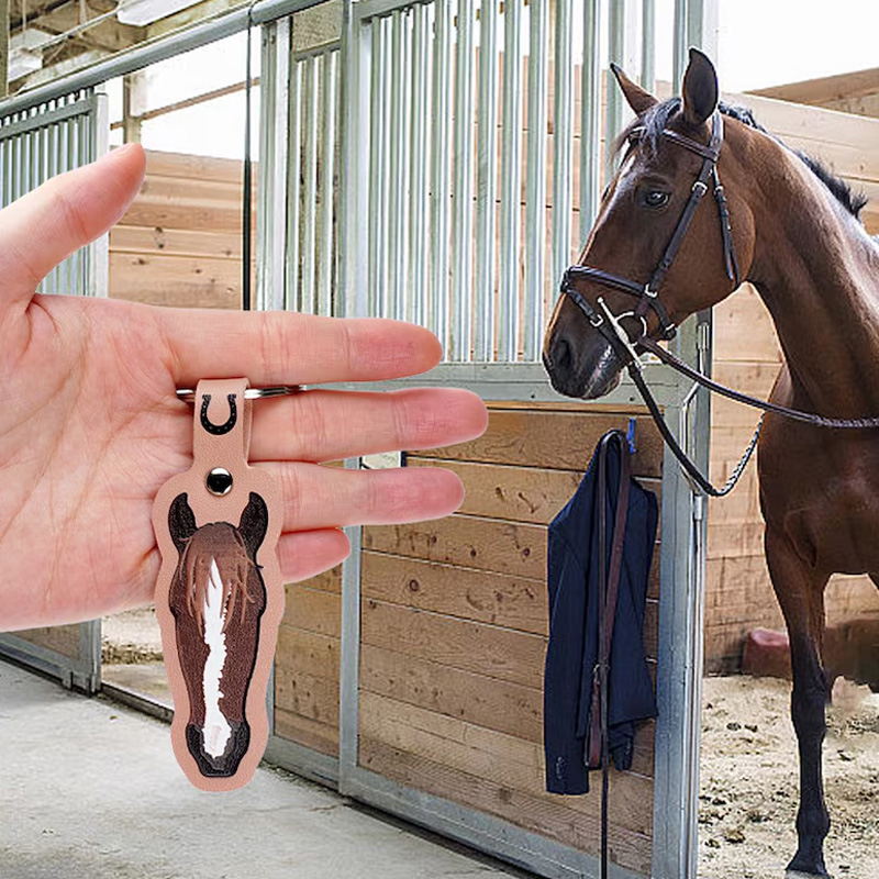 Personalized Name Photo Horse Face Keychain with Tassel Horse Marking Keyring Equestrian Accessory Gift for Equestrian Riding Lovers