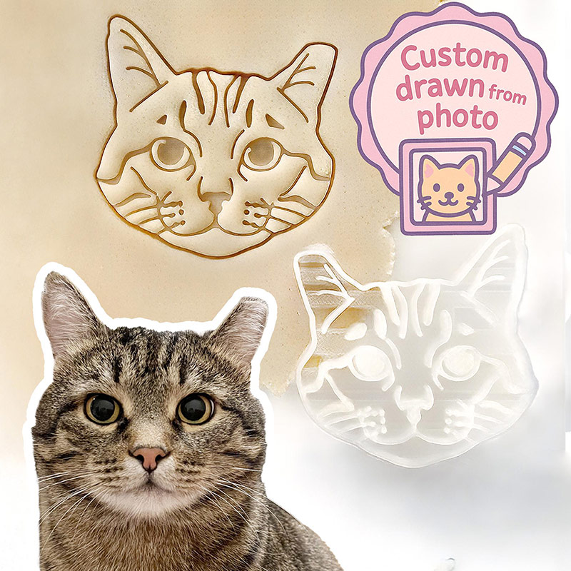 Personalized Pet Portrait Cookie Cutter Custom Dog Face Stamp Gift For Baking Lovers
