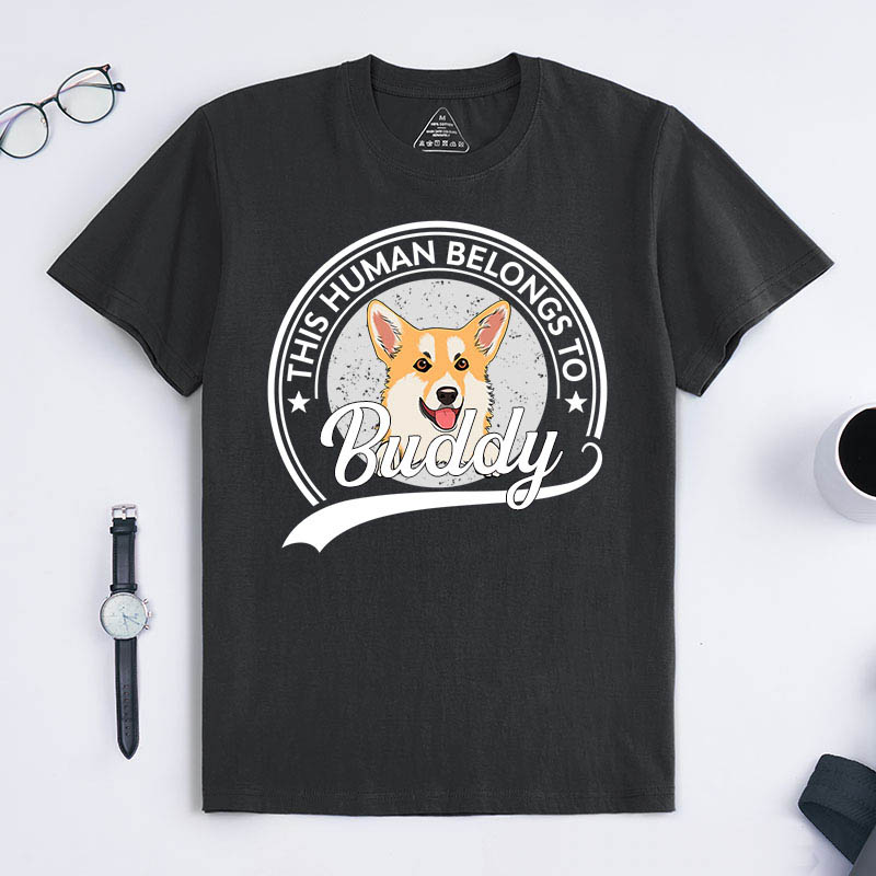 Personalized Dog Lover this Human Belongs to Dog T-Shirt