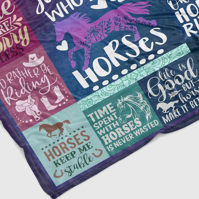 Personalized Dreamly Horse Quotes Throw Blanket Gift for Riding Lovers Equestrian Lovers