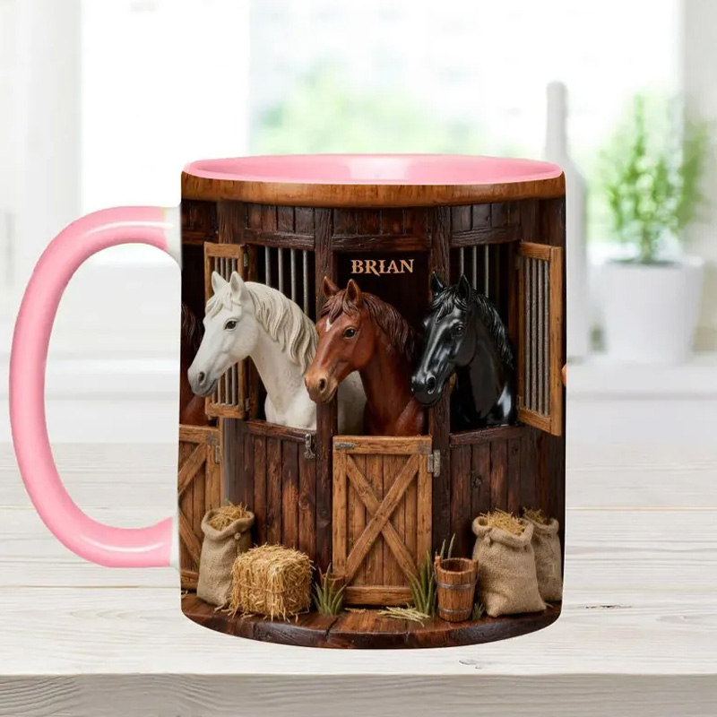 Personalized Horse Farm Accent Cup Gift Mug for Equestrian Horse Riding Lovers