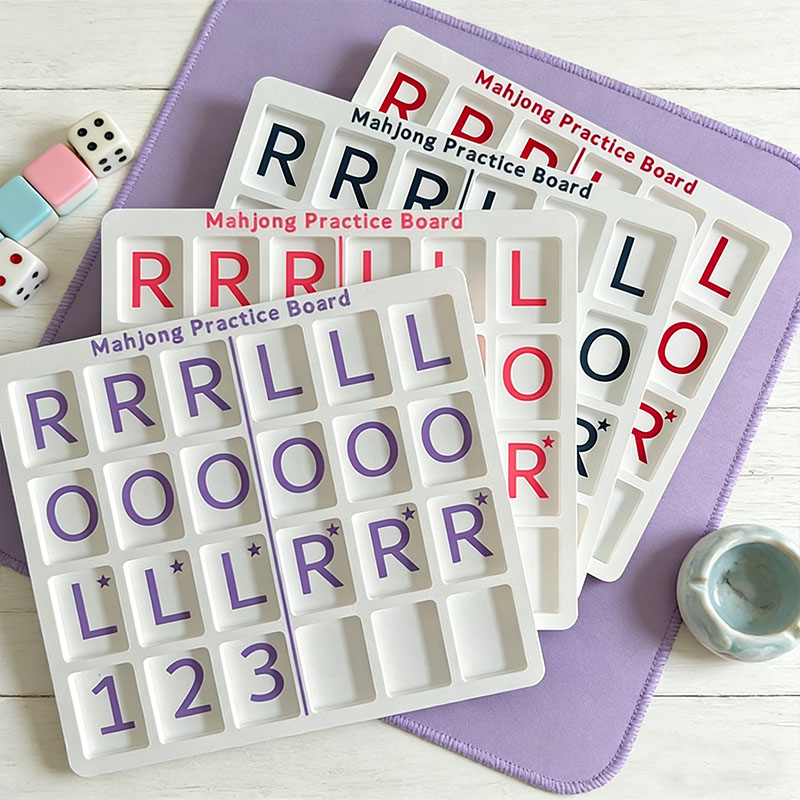 Mahjong Practice Board Reusable Training 3d printed Board for Tile Placement Strategy Learning and Skill Improvement for Beginners and Advanced Players