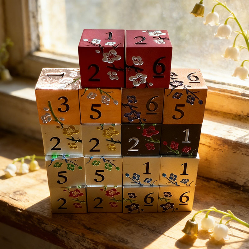 Mahjong Metal Dice Set of 2 RoseGold and White 3 Colors to Choose from Solid Metal Dice