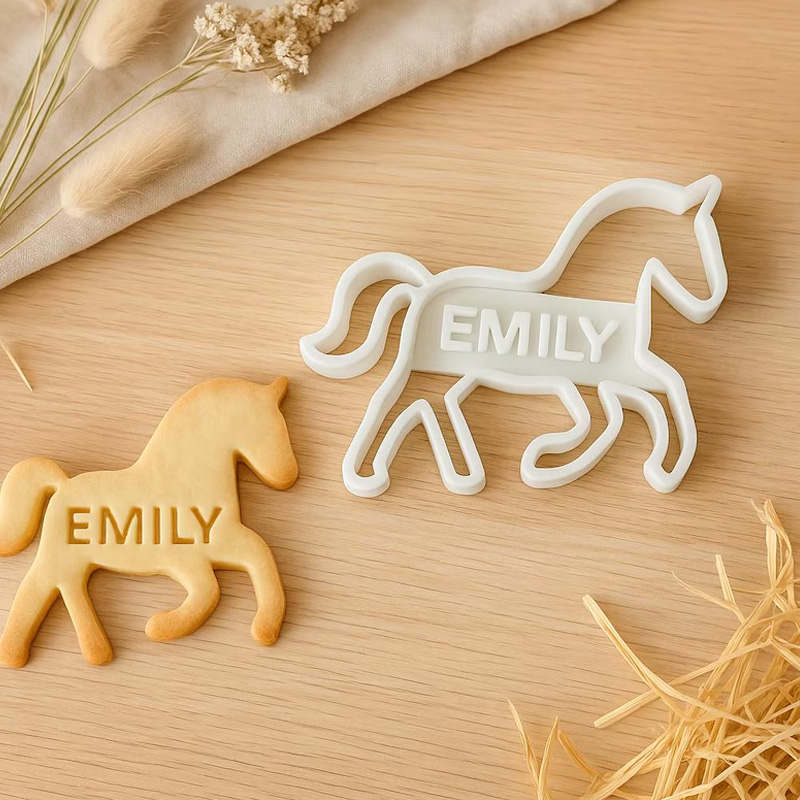 Personalized Horse Little Pony with Name Cookie Cutter Gift For Horse Lover Barn Owner Cutter 3D Printed Baking Supplies Fondant Tool Craft Stamp for Equestrian Lover