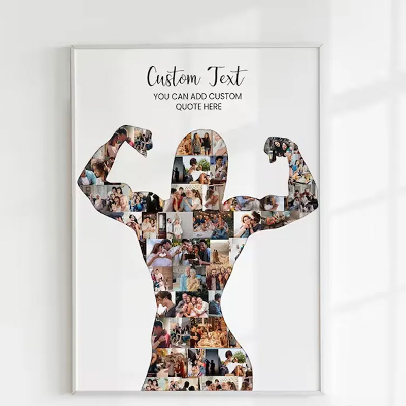 Personalized Female Body Builder Gift Woman Bodybuilder Photo Collage Bodybuilding Coach Gift for Gym Lover
