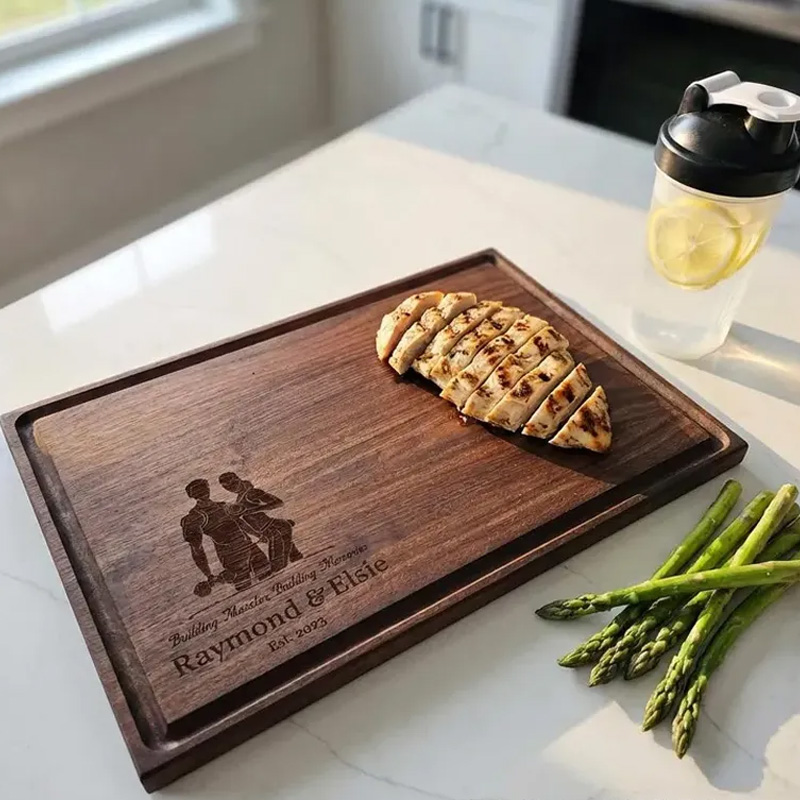 Personalized Engraved Gym Enthusiast Couple Cutting Board with Athletic Couple Fitness Lover for Gym Lovers
