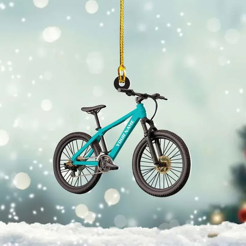 Personalized Custom Name Bicycle Christmas Ornaments Bicycle lovers Gift Biker Xmas Ornament