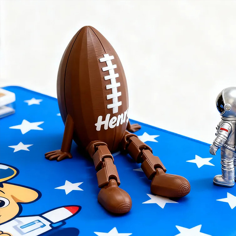 Personalized Football Decor with Dangling Legs and Custom Name