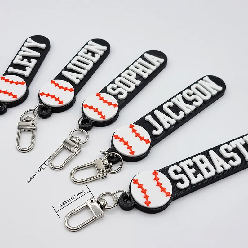 Personalized 3D Baseball-Themed Keychain Featuring Custom Name  