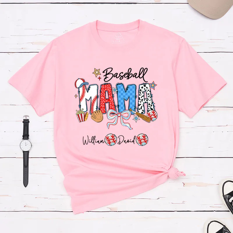 Personalized Baseball T-Shirt with Custom Name and Design for Mom Nana and More