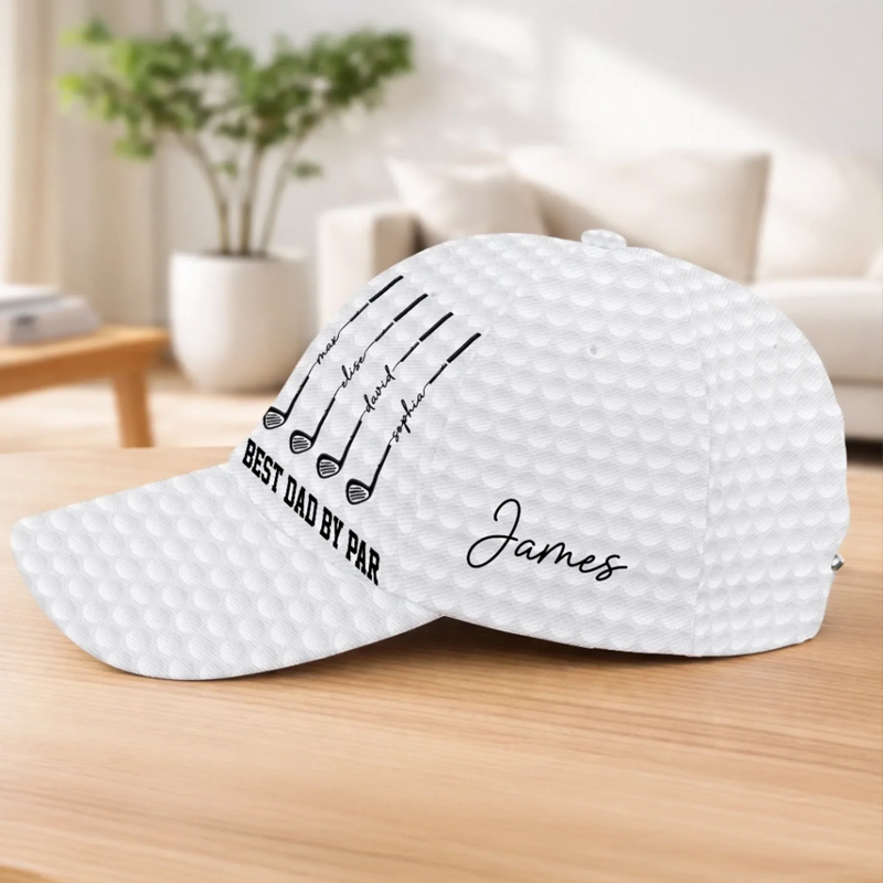 Personalized Golf Cap Best Dad By Par Custom Name Gift for Dad Grandpa Father's Day