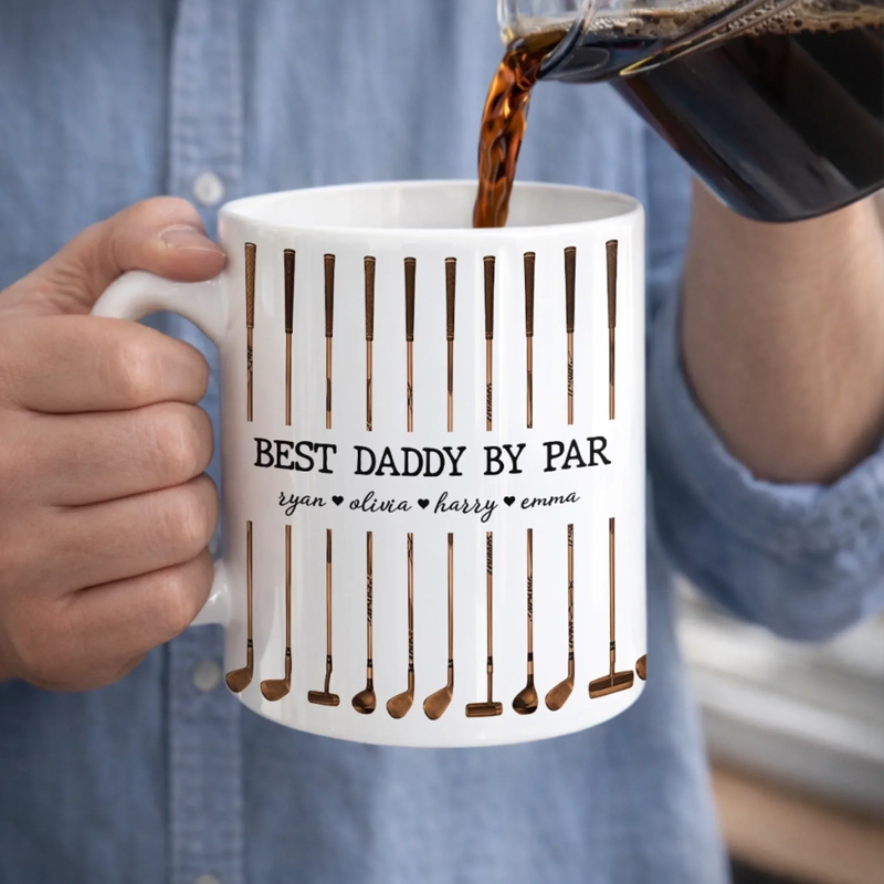 Personalized Golf Mug Custom Name Best Dad By Par Father's Day Birthday Golf Gifts For Dad Grandpa