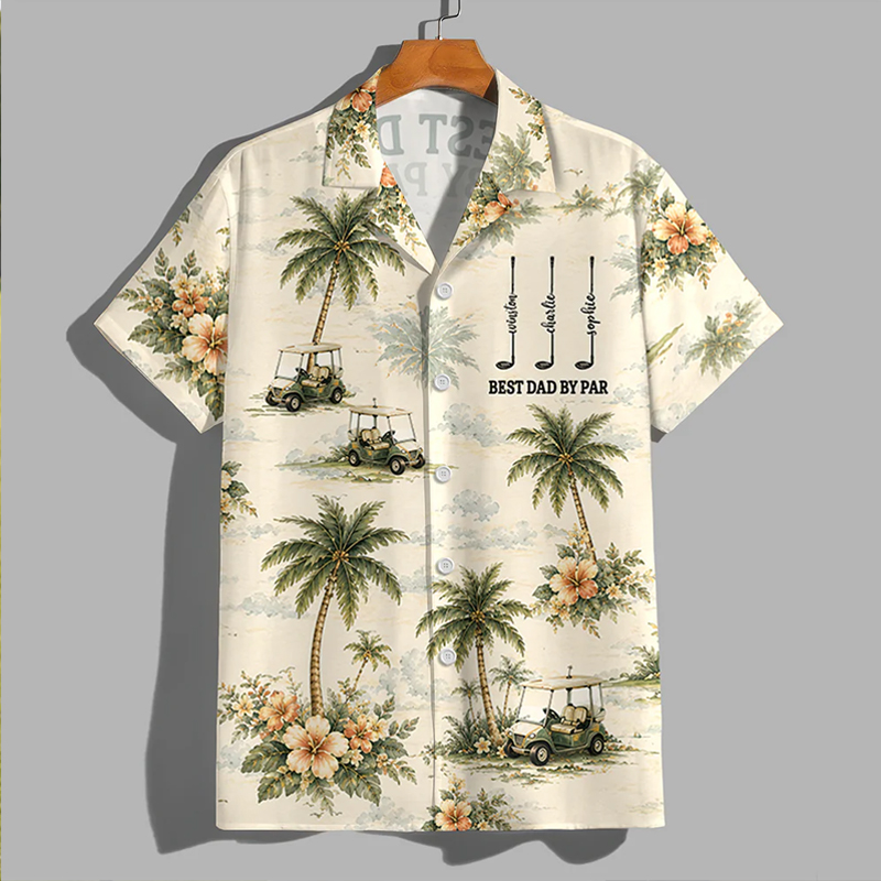 Personalized Golf Hawaii Shirt Best Dad By Par Gift For Dad Golf Lovers